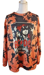 AC/DC Orange/Black Marble Sweatshirt t Highway to Hell size 4xl - Picture 1 of 6