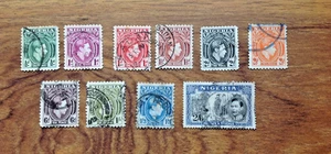 NIGERIA KGV1 1938-51 Collection of 10 Used Stamps. Free UK Postage - Picture 1 of 3