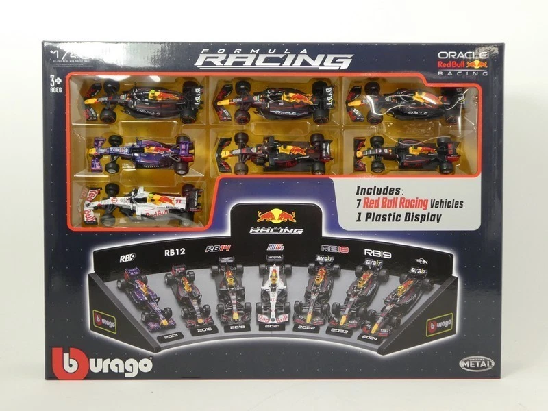 Burago 7 x F1 Red Bull set Vettel Ricciardo Verstappen Perez 1/43 18-38168