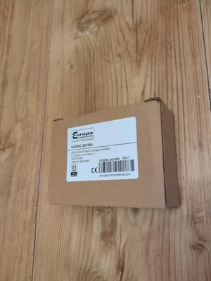 EUROPA EUB1RC.20/1BA B 20 20 Amp Type A  B-Curve 6kA 30mA Compact RCBO  - Image 1 of 4
