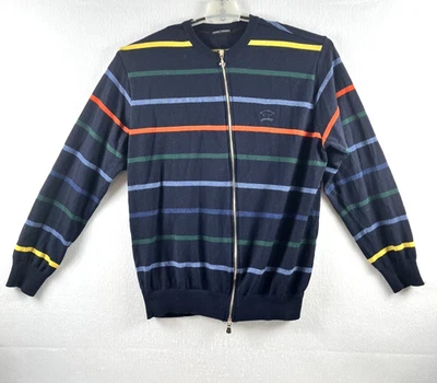 Paul & Shark Yachting Full Zip Multicolor Striped 100% Wool Men's Sz XL - Image 1 of 4