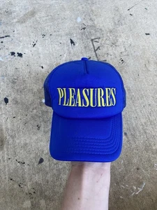 Pleasures Blue Trucker Hat Embroidered Yellow OS - Picture 1 of 8