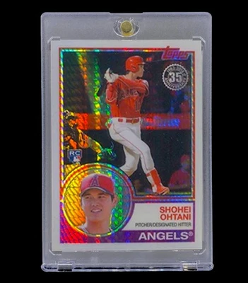SHOHEI OHTANI ROOKIE WHITE REFRACTOR HOLO CHROME SP Insert Non Auto - ANGELS - Image 1 of 4