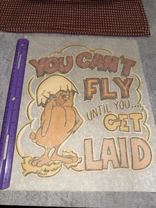 Adult Novelty Early 70’s Vintage Heat Transfer Iron On Original Hippy Groovy - Picture 1 of 1