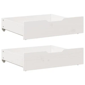 Under-Bed Drawers with Wheels Under Bed Storage 2 pcs Solid Wood Pine vidaXL - Picture 1 of 84