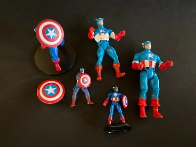 Marvel CAPITÁN AMÉRICA Cómics Figuras Escudo Decoración de Pasteles Juguetes Lote de 5 Foto 1 de 4