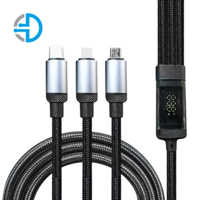 3 in 1 PD 27W 120W Cable Fast Charging Data Cable with Smart Digital Display - Image 1 of 4
