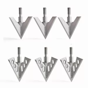6x Archery Arrowheads Points 3 Blades Broadhead Screw 100Gr Bow Hunting Shooting - Picture 1 of 19