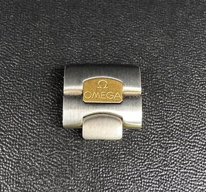 Genuine Omega Watch Bracelet Clasp Polaris End Link 16 mm Stainless Steel Gold B - Picture 1 of 4