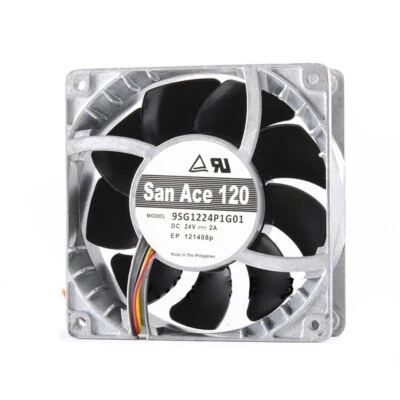 1PC Sanyo Denki San Ace 9SG1224P1G01 Cooling Fan 24VDC 2A Aluminum Frame 4Pin - Image 1 of 3