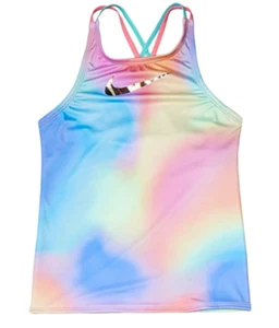 Nike EB1160 Girls Multicolor Spectrum Spiderback Tankini Top Size Medium - Picture 1 of 3