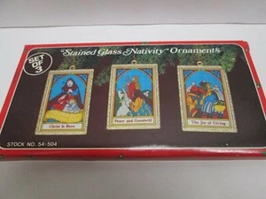 Juego de 3 Adornos de Árbol de Navidad VINTAGE BELÉN Hong Kong - Imagen 1 de 5