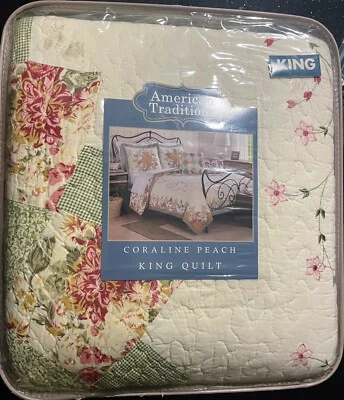 Edredón American Traditions Coraline Peach King - Multi 104 pulgadas X 90 pulgadas Foto 1 de 2