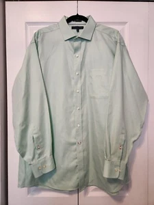 Tommy Hilfiger Mint Shirt Pastel Green Long Sleeve Button Up Collared 35-35 Mens - Picture 1 of 10