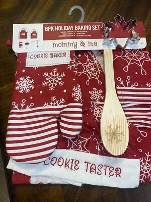 6 Pack Holiday Mommy & Me Baking Cookie Taster Baker Cooking Christmas Apron Set - Image 1 of 4