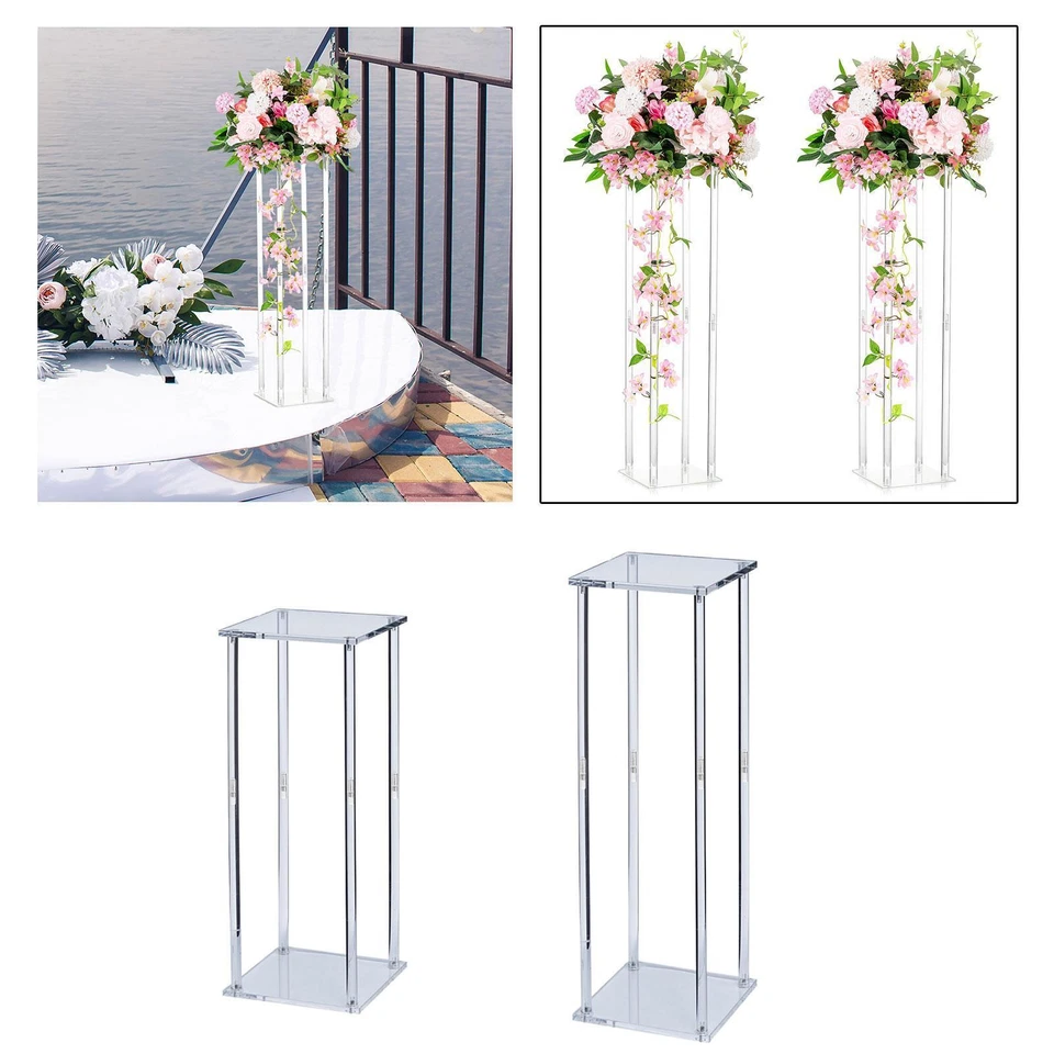 Acrylic Vase Wedding Centerpieces Rectangular Geometric Vases Flower Arrangement - Image 1 of 1