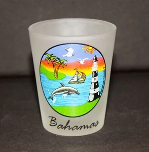 Vidrio esmerilado de las Bahamas colorido paisaje dibujo recuerdo paisaje - Imagen 1 de 4