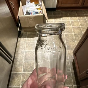 Decker’s Dairy Embossed Half Pint Milk Bottle Lima Ohio OH - Picture 1 of 11