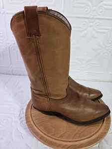 Abilene Brown Leather USA Pointed Toe Western Cowgirl Boots Women's Size 7.5M - Picture 1 of 17