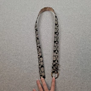 Vintage Coach Signature Belt Men Size 34 Black Jacquard Monogram USA Preppy Y2K - Picture 1 of 6