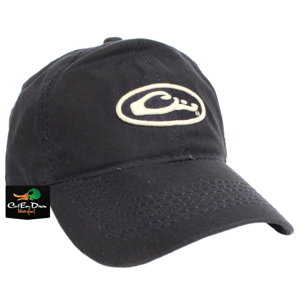 DRAKE WATERFOWL SYSTEMS 8OZ WAXED COTTON LOGO BALL CAP HAT ADJUSTABLE OSFM - Image 1 of 1