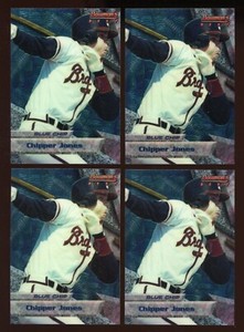 (4) 1994 Bowman's Best CHIPPER JONES Blue Chip #1 Baseball Card LOT