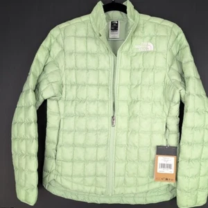 GIRLS THE NORTH FACE THERMAL INSULATE JACKET QUILTED MISTY SAGE SIZE L (12). A38 - Picture 1 of 5