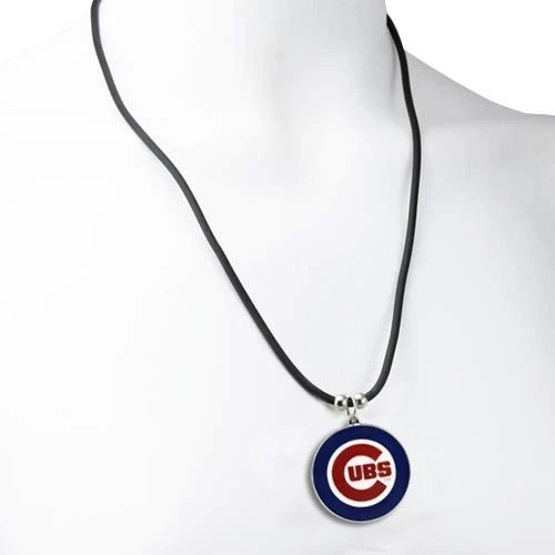 Chicago Cubs Large Logo Necklace on rubber cord - Image 1 of 1