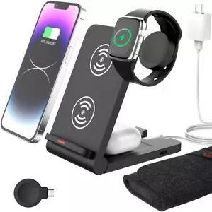 Foldable Wireless Charger 15W Dock for Phone and Watch - Picture 1 of 2