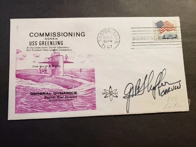 Submarine USS GREENLING SSN-614 Naval Cover 1967 SIGNED COMMISSIONED Cachet - Image 1 of 2