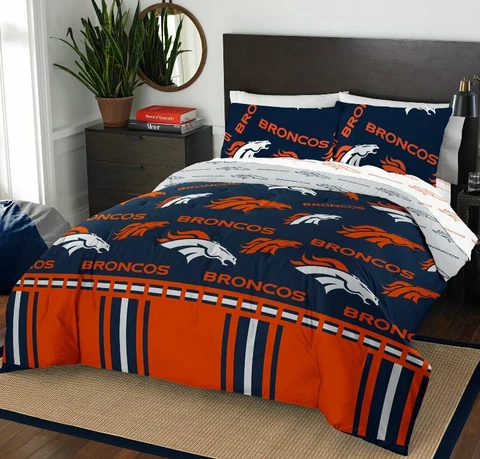 Denver Broncos NFL Rotary Full Bed in a Bag Set Cover