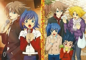 2 pcs big postcard promo Cardfight Vanguard anime Sendou Aichi Kai Toshiki Miwa - Picture 1 of 2