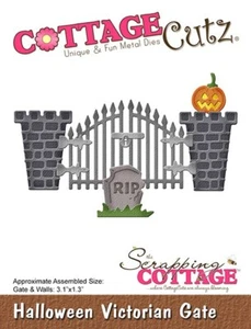 Halloween Victorian Gate Iron Brick CottageCutz Metal Die CC-1128 Retail 15.95 - Picture 1 of 2