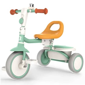 Besrey Toddler Tricycle with Bell,Kids Trikes Age 18 Months to 5 Years,Green - Picture 1 of 12