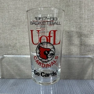 Vintage 1987-88 University of Louisville Cardinals Basketball Saison Glas 16oz - Bild 1 von 7
