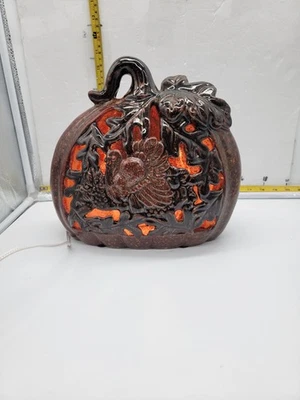 Cracker Barrel Thanksgiving Traditions Pumpkin Turkey Lamp Autumn Fall - Image 1 of 4