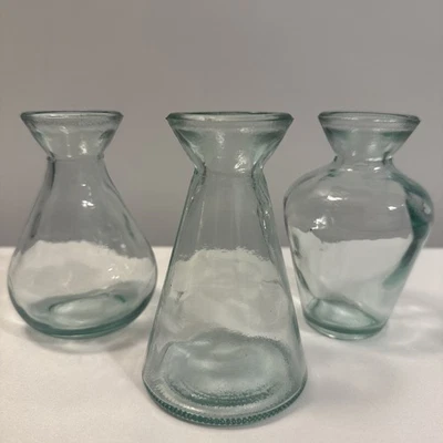 Pier 1 Importaciones Mini Jarrones de Vidrio 4" Juego de 3 Hecho en España Foto 1 de 3