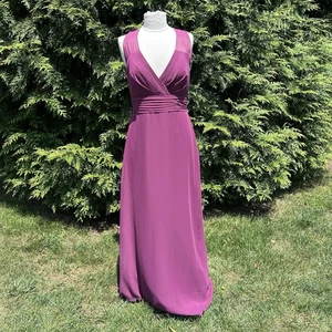 Bari Jay Evening Dress#1479 Raspberry Color Size 14 New With Tags Maxi Dress - Picture 1 of 9