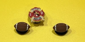  Shoe Charms Lot of 3 Collectible Unique Novelty New Football - Picture 1 of 1