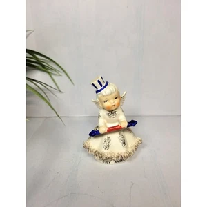 Vintage Norcrest July Angel, Patriotic 4th Uncle Sam Hat Spear, Spaghetti Trim - Picture 1 of 5