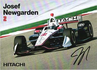Josef Newgarden Signed 2019 Team Penske Hitachi 9 x 6.5 Postcard Chevrolet - Image 1 of 4
