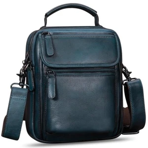 Genuine Leather Messenger Bag for Men Sling Purse Crossbody Shoulder Bags Sat... - Picture 1 of 7