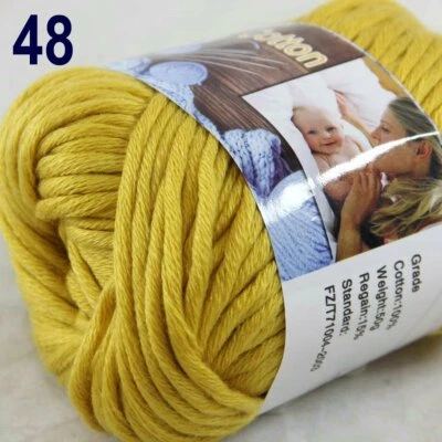 Venta Nuevo 1 madejas x 50gr suave algodón puro grueso súper voluminoso hilo de tejer a mano 48 Foto 1 de 4