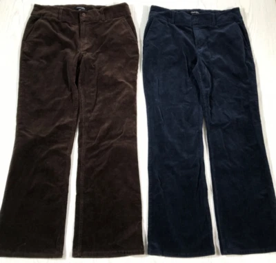 Pantalones Chadwick’s Of Boston 12 Marrón y Azul Pana Bootcut tiro medio Lote de 2 Foto 1 de 4