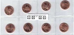2009-P&D Lincoln Cent Set 8 Coins {BU} Lot#3 - Picture 1 of 2