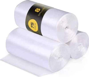 Sacchetti spazzatura 8 galloni 75 sacchetti spazzatura piccoli e medi 24" cestino rifiuti trasparente tra - Foto 1 di 5