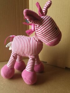 Little Jellycat Skiddle Pony Rattle Pink Striped Horse Zebra J2435 Retired