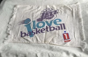 Utah Jazz Promotional Towel “I Love Basketball” Iomega Vintage 90’s - Picture 1 of 3