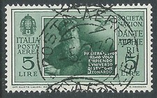 1932 REGNO POSTA AEREA USATO DANTE 5 LIRE - A29-3