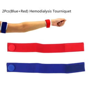 2 piezas Torniquete médico diálisis elástica vendaje hemostático compresión de pulso · - Imagen 1 de 12